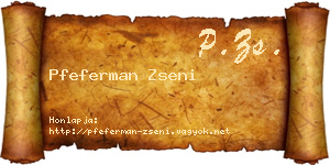 Pfeferman Zseni névjegykártya